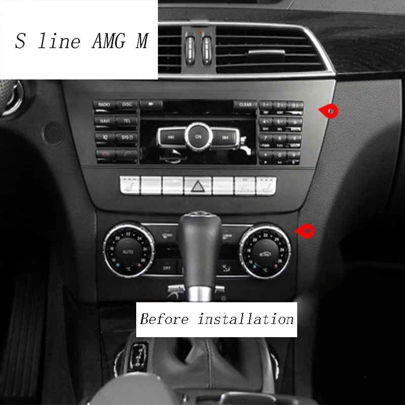 Carbon Fiber Auto Interior Trim Air conditioning CD Control Panel Car Styling Stickers Cover For Mercedes Benz C Class W204 | Автомобили и