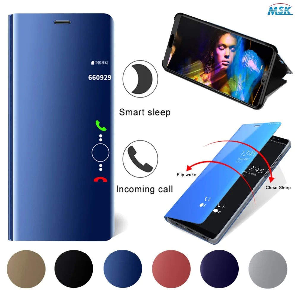 Флип Чехол Для samsung Galaxy A7 A5 A3 2017 A720 A520 A320 зеркало Smart Case для A8 2018 A530 стенд Крышка