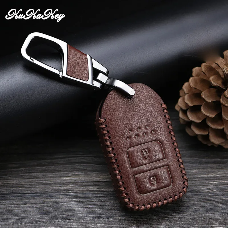 Kukakey кожаный чехол для ключей автомобиля держатель фурнитура брелоков Honda avancier CR V