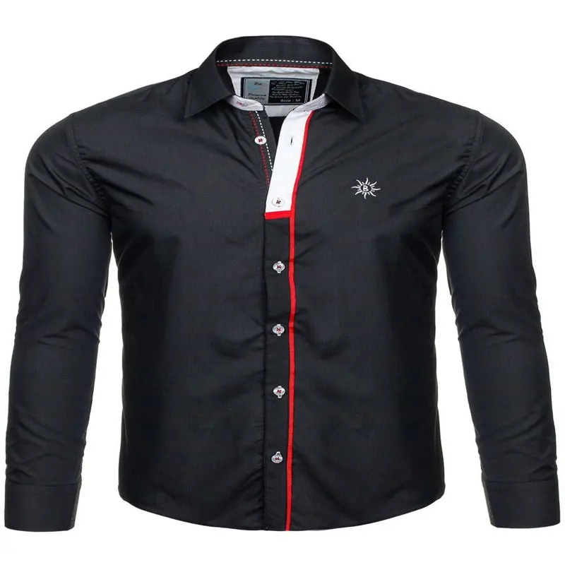 Новый Для мужчин модные тенденции-корейский longsleeve рубашка повседневная модная