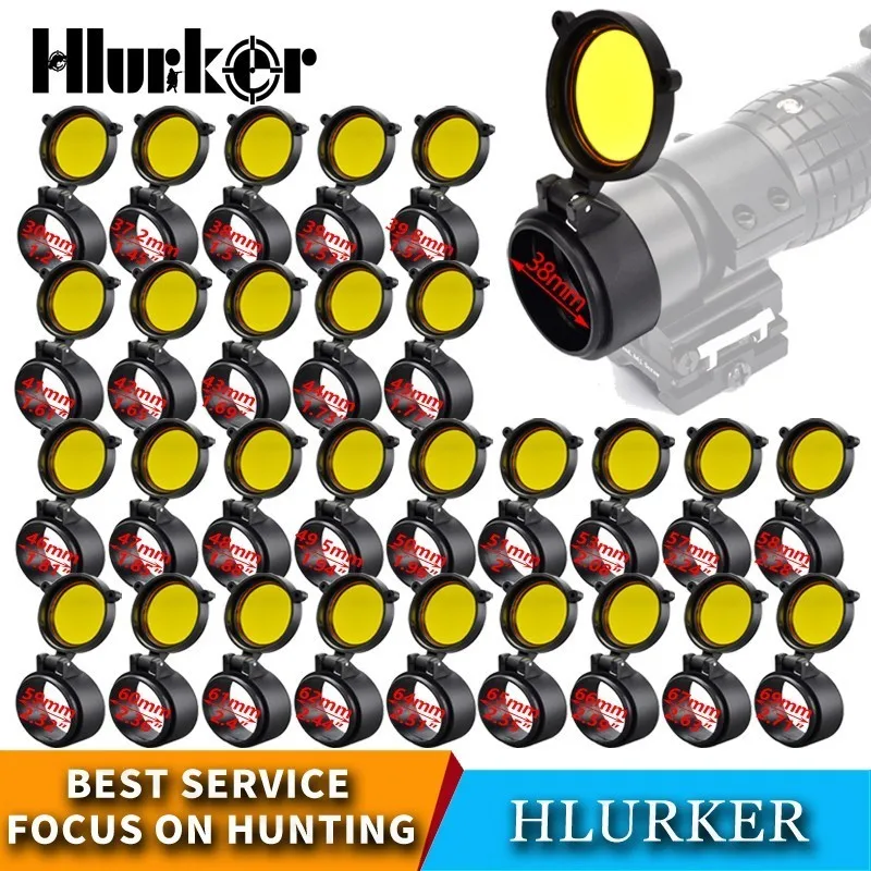 Hlurker охотничий 30-69 мм прозрачный страйкбольный прицел крышка объектива флип Быстрый протектор пружины крышка желтый объектив крышка