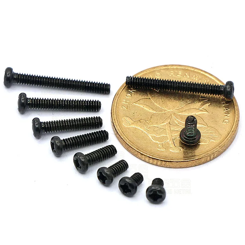1000pcs/lot M2*3/4/5/6/7/8/10/11/12/13/16 Head diameter3.5 Pan head philips machine screw hardened steel black zinc plated PM2 |