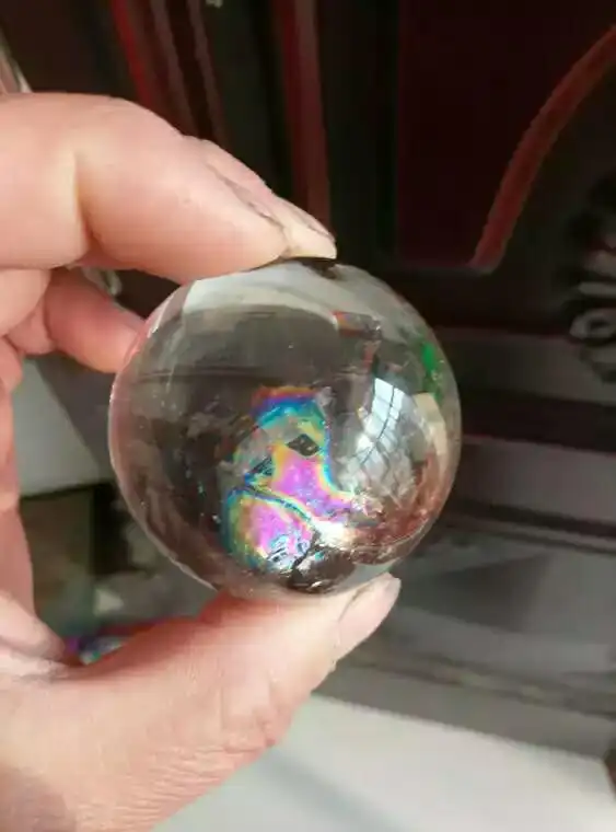 

High Quality Beautiful Natural White Quartz Crystal colourful ball