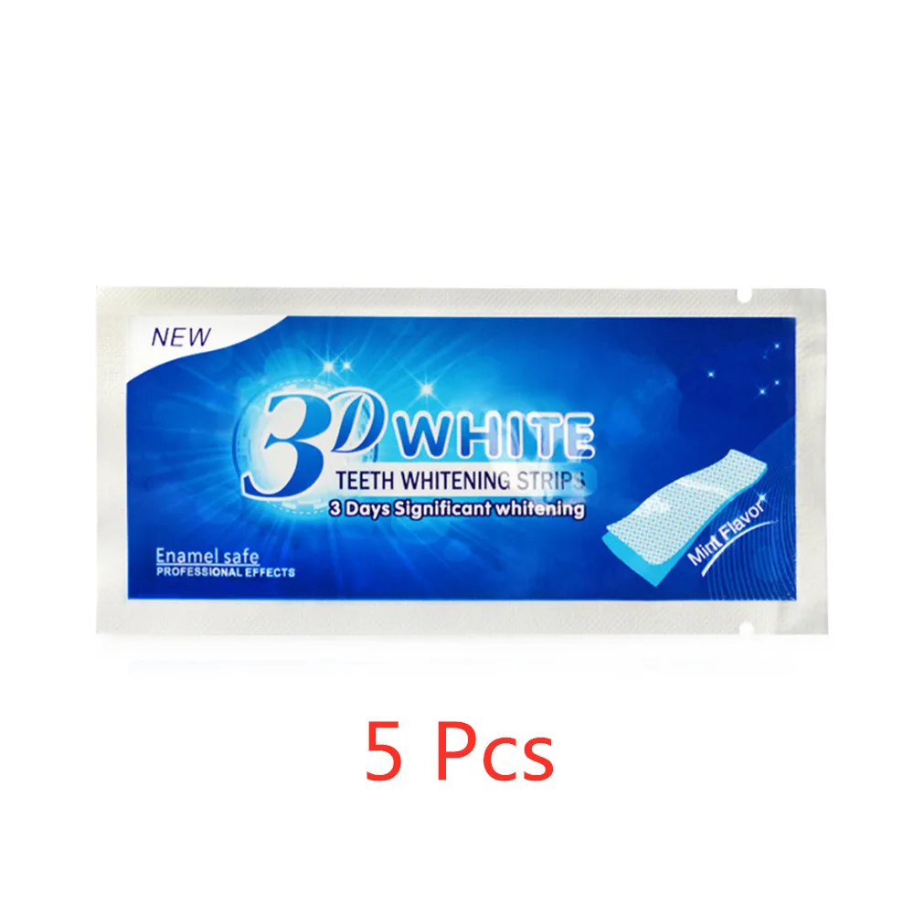5PCS 3D белый гель, отбеливающие полоски для зубов, стоматологический набор, предметы первой необходимости, гигиена полости рта, уход, Прямая поставка - Цвет: 5PCS
