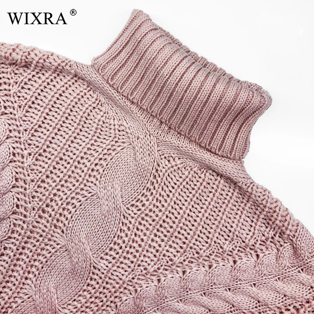 Wixra 2018 Autumn Winter Trendy Female Clothing Turtleneck Casual Loose Ladies Knitted Jumpers Pullovers Hot Women's | Женская