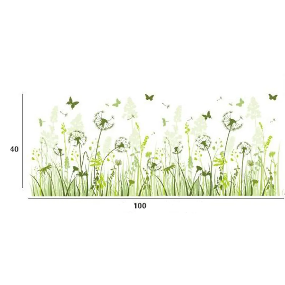 Самодельная Наклейка на стену с изображением природы травы бабочки съемная