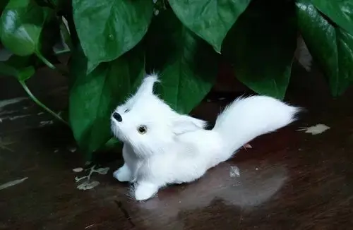 Искусственные животные 10x7 см белая лисица жесткая модель полиэтилен и меха