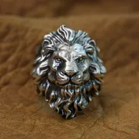 LINSION Huge 925 Sterling Silver King of Lion Ring Mens Biker Punk Ring TA128 US Size 7~15
