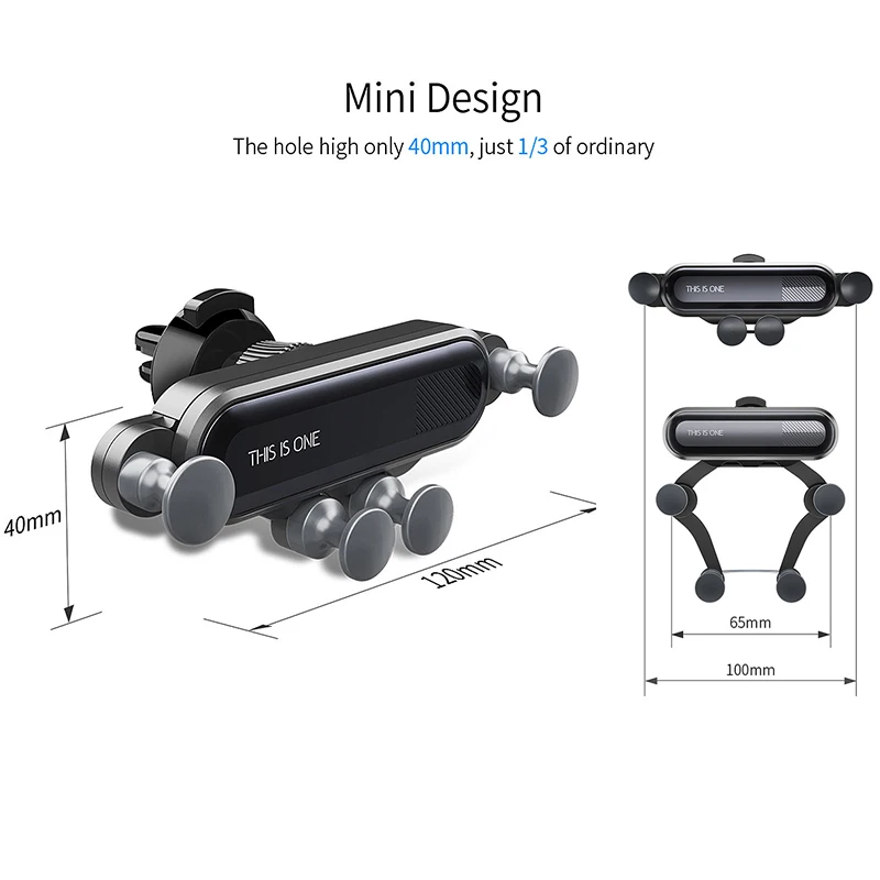 

Universal Gravity Car Phone Holder Air Vent Mount Stand Clip For Smartphone in Car Holder for iPhone XS XR X Samsung S8