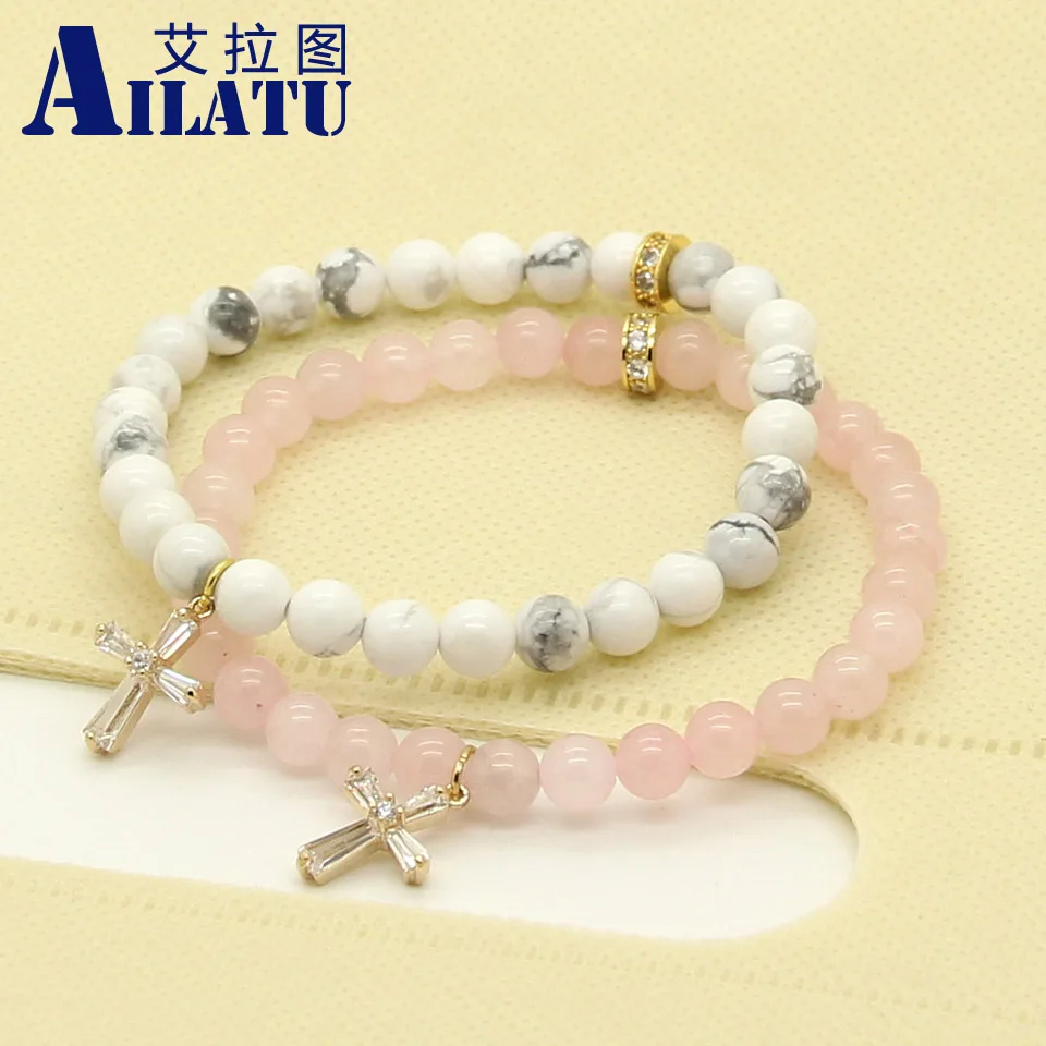 Ailatu 6 мм натуральные белые мраморные бусины Howlite микровыложенные прозрачные