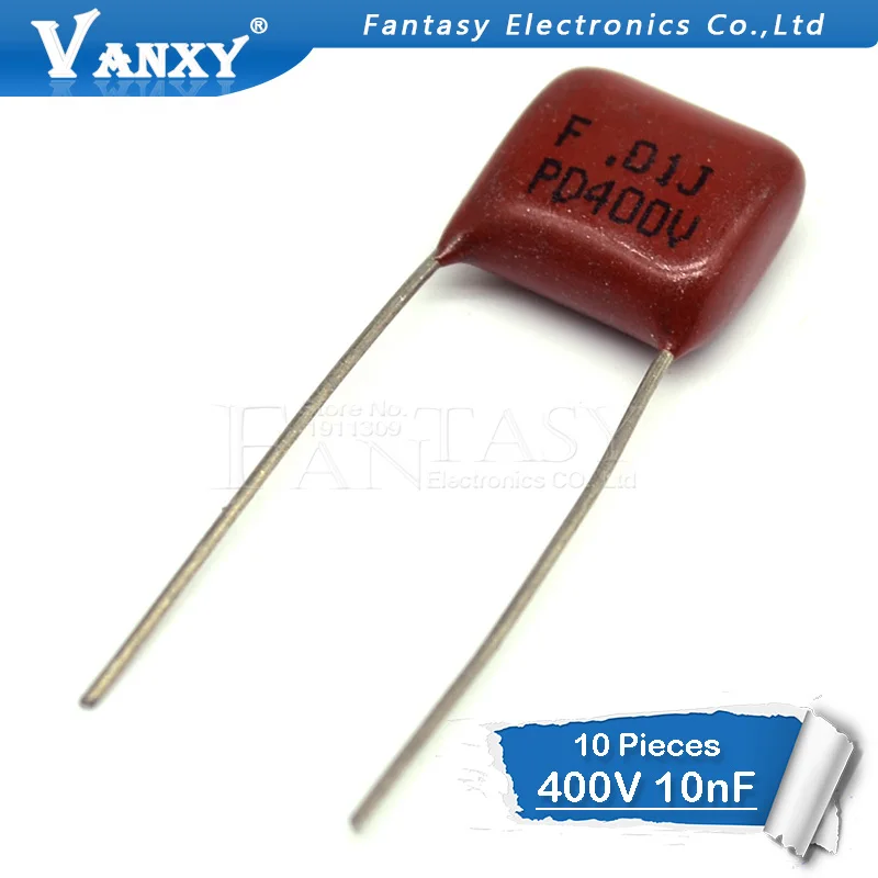 10 шт. 400V103J 0 01 мкФ 10NF 103 400V высокого разрешения мм CBB полипропиленовый пленочный