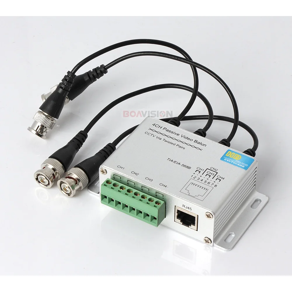 UTP 4Ch пассивный видео балун 4 канала CAT5 CCTV BNC Видео балун поддержка 1080 P/720 P AHD, HDCVI, HDTVI камера