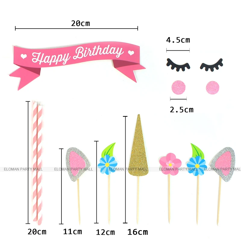 ELOMAN unicorn cake topper for baby shower birthday party decoration | Дом и сад