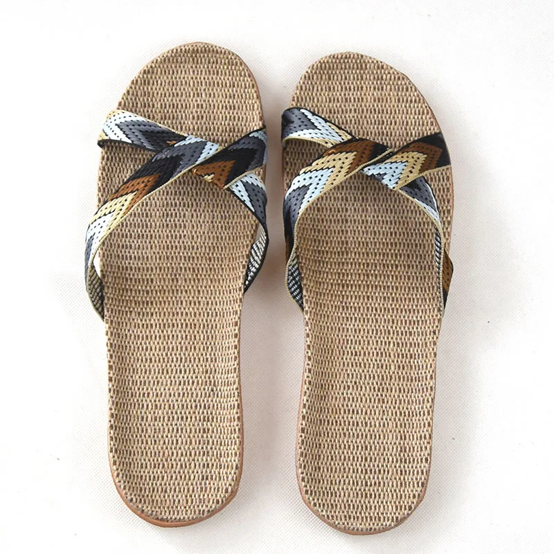 FAYUEKEY 2018 новые летние модные домашние льняные дышащие разноцветные тапочки