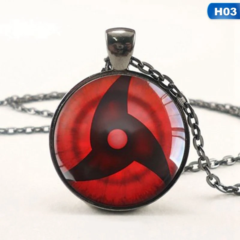 New Naruto Sharingan Eye Necklace Vintage Naruto Jewelry National Style Chain Glass Pendants Necklaces Anime Pendant - Окраска металла: 3