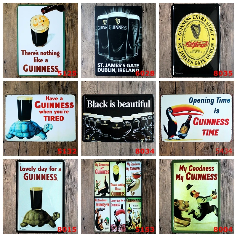 Постер My goodity Guiness с металлическими рисунками черный цвет красивая брендовая