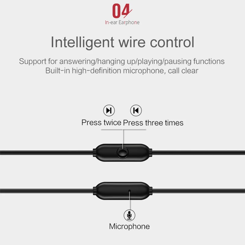 USAMS In-Ear Наушники 3 5 мм Оригинал AUX с микрофоном проводное управление для iphone Samsung