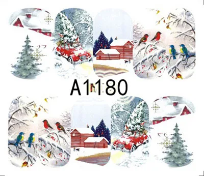 Наклейки для ногтей художественные украшения зимний дом птица слайдер клейкие