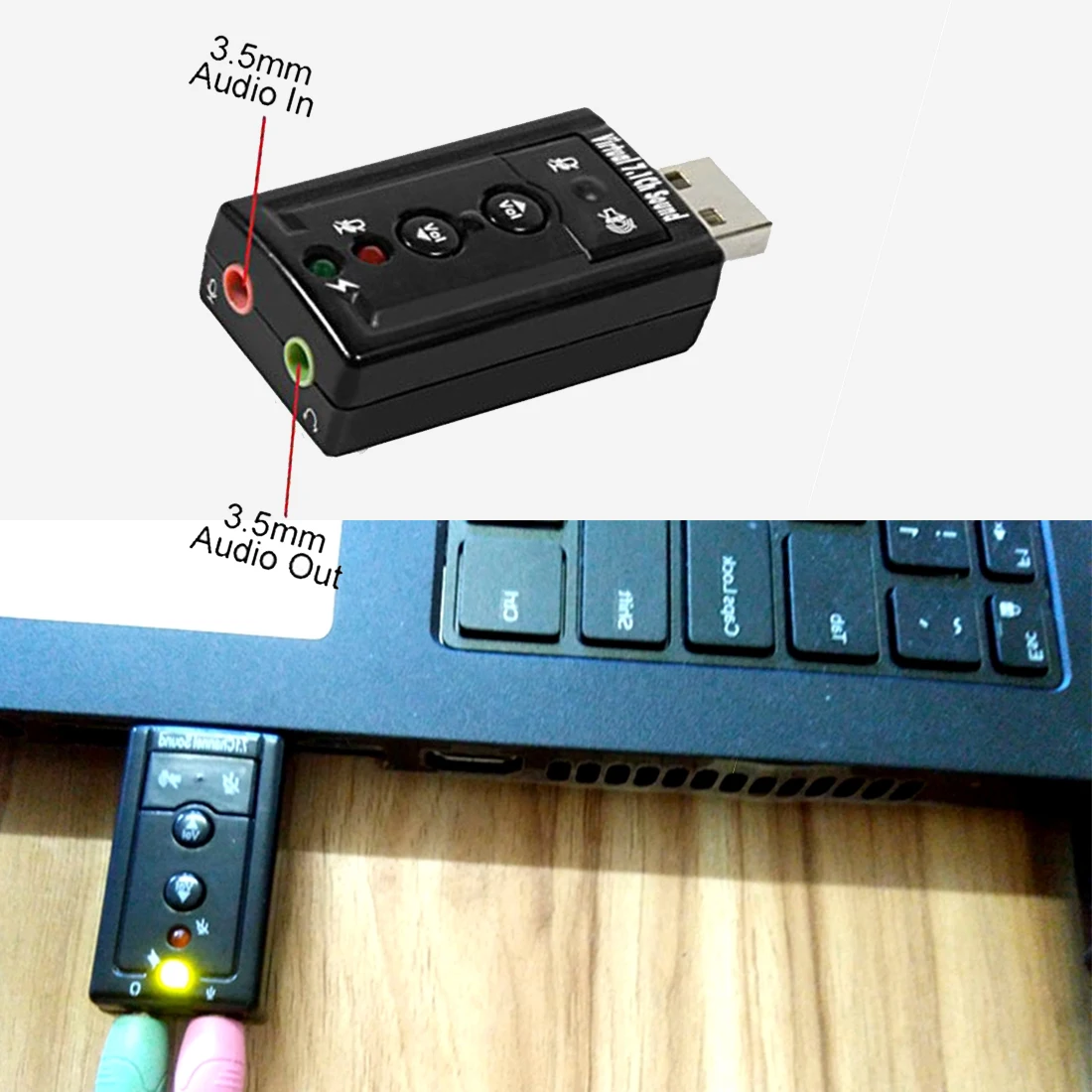 Внешняя звуковая карта NOYOKERE USB аудио адаптер Виртуальный 7 1 ch 2 0 микрофон динамик