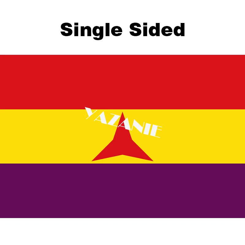 Single Sided YAZANIE любой размер второй Испанский флаг с звездами международных отряд торговый морской флаг Испании(1931-1939) флаги - Цвет: Single Sided