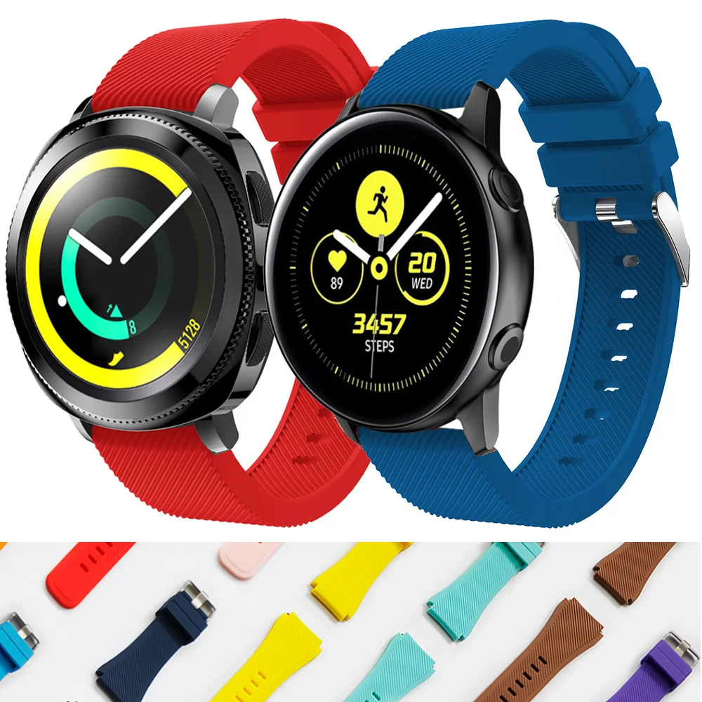 Для Samsung Gear S2 S4 Galaxy Watch 42 мм силиконовый ремешок для часов 20 браслет Correa Pulseira Sport
