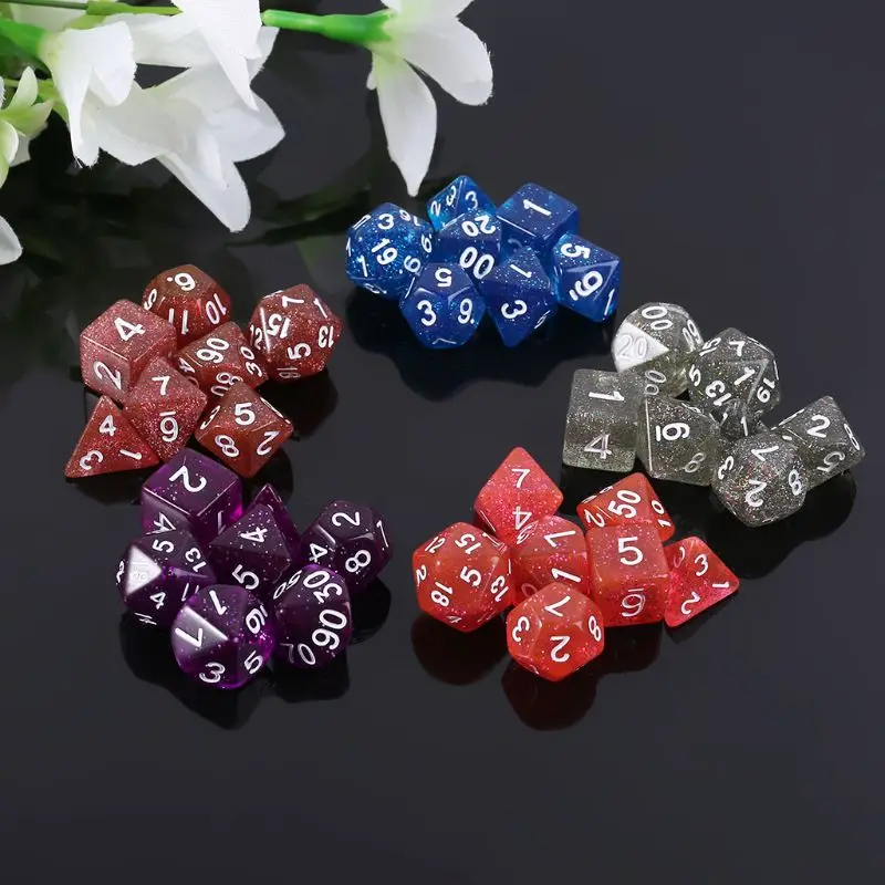 

7 шт. двухсторонние игральные кости D4 D6 D8 D10 D12 D20 подземелья и дракон D & D RPG поли настольная игра набор