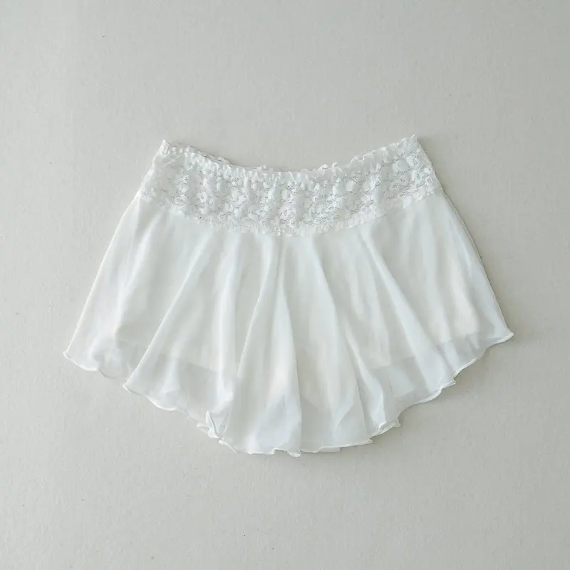 Летние белые кружевные шорты на талии женские двухслойные шорты|waist shorts|shorts