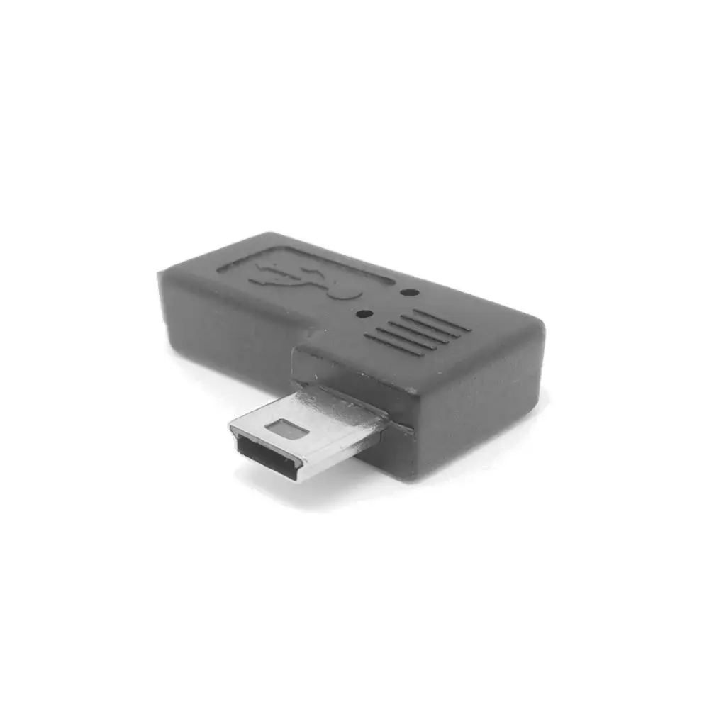 Переходник Mini USB штекер-гнездо на 90 градусов с левым и правым углом 5-контактный