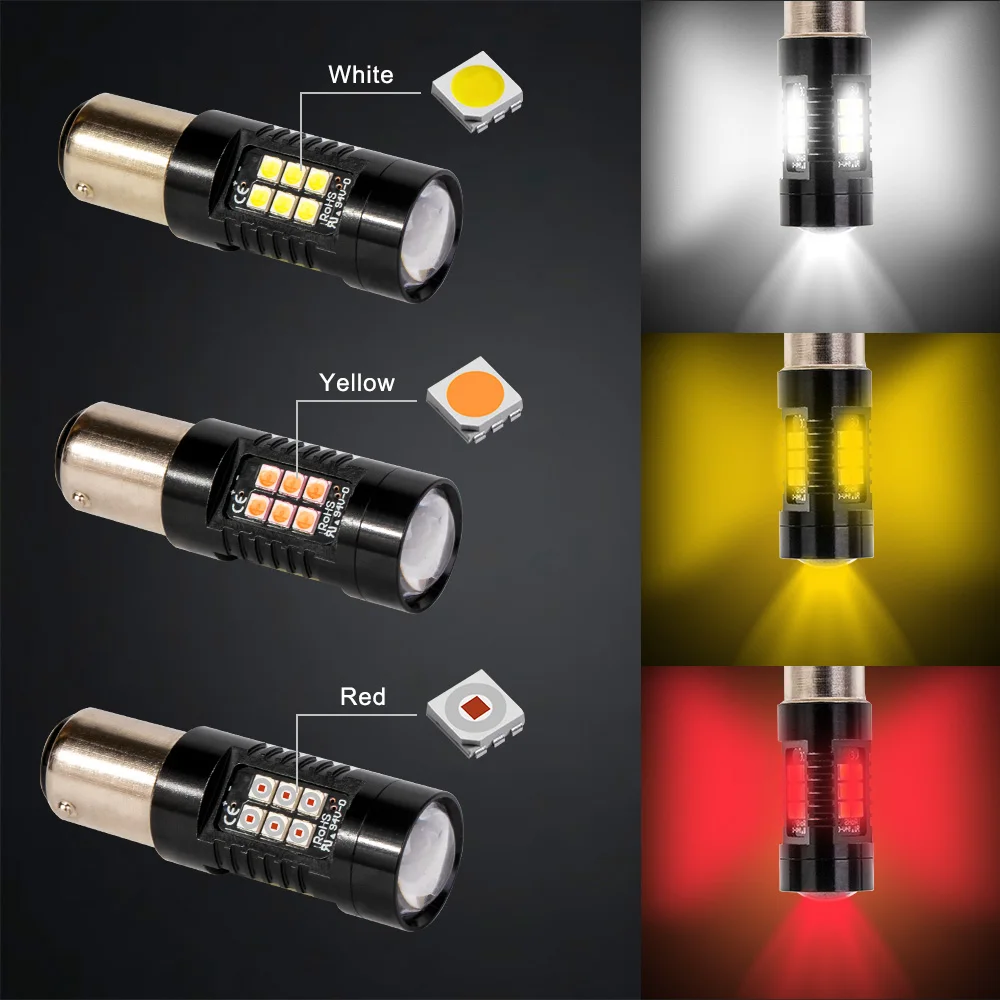 2Pcs 1156 BA15S P21W LED BAU15S PY21W BAY15D Bulb 1157 P21/5W R5W 21pcs 3030SMD Auto Lamp Bulbs Car Light 12V - 24V | Автомобили и