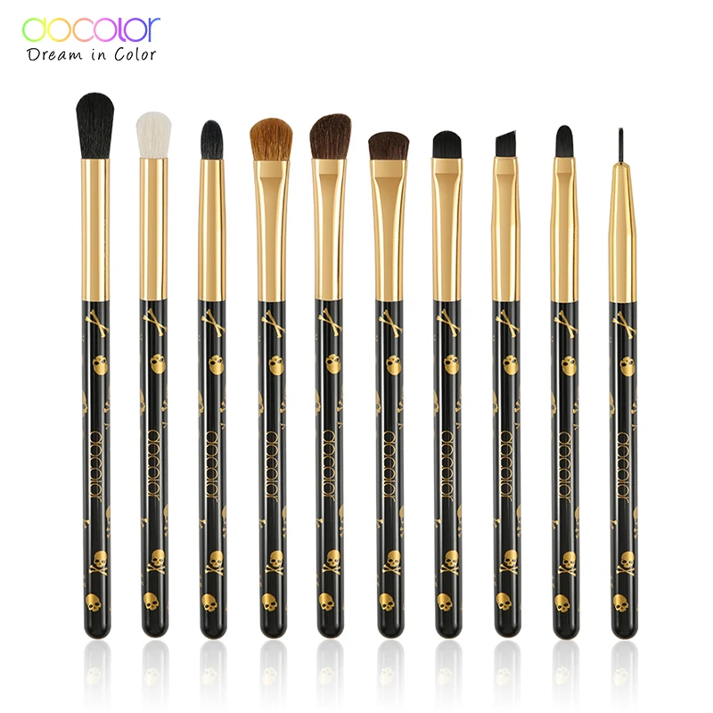 Docolor Pro набор кистей для макияжа 12 шт. набор кистей для макияжа+ 10 шт. набор кистей для макияжа глаз Пудра контур тени для век Смешивание кистей - Handle Color: 10pcs Eye Brush Set
