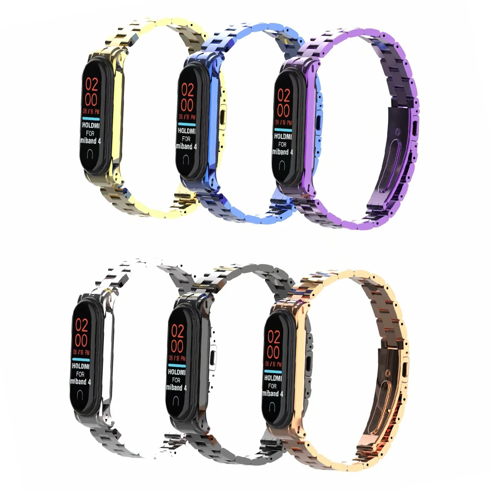 Новейший браслет из нержавеющей стали для Xiaomi Mi Band 3 4 металлический ремешок часов