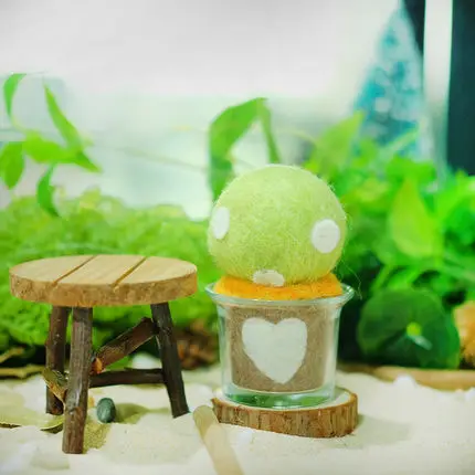 Сочные кактус globule милая вещь японский шерстяной фетр poking весело diy ручной работы]