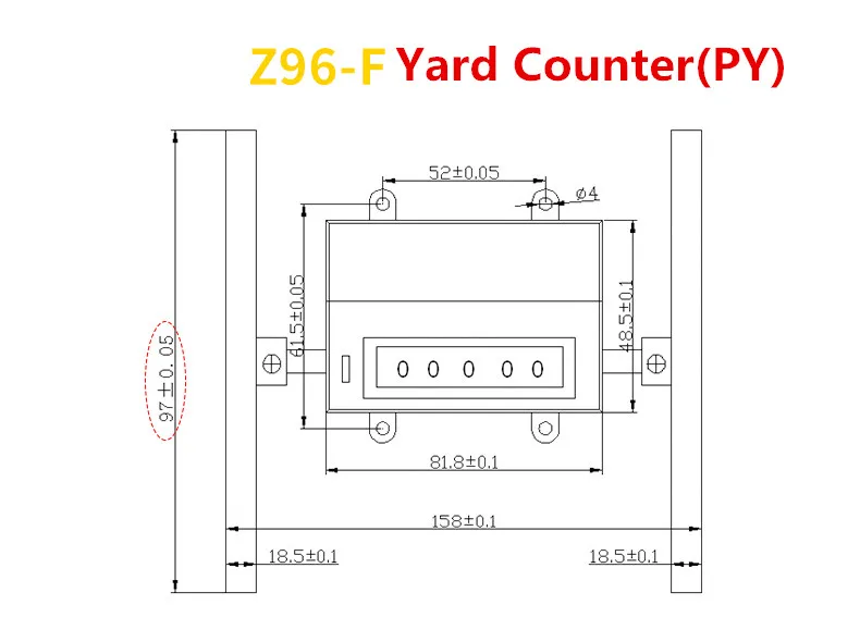 5 цифр Z96-F прокрутки/прокатки колеса 1-9999,9 м счетчик текстильной техники счетчик/счетчик ярдов механическая длина