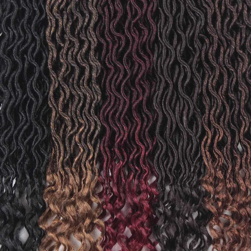 Xtrend, вязанные крючком волосы, синтетические косички, faux locs Curly Crotchet, волосы для наращивания, Meche DREAD, 18 дюймов, богиня, от 1 до 10 упаковок