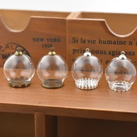 4sets 30mm hollow glass globe 20mm opening with setting base beads cap orb glass bottle pendan jewelry accessories diy materials