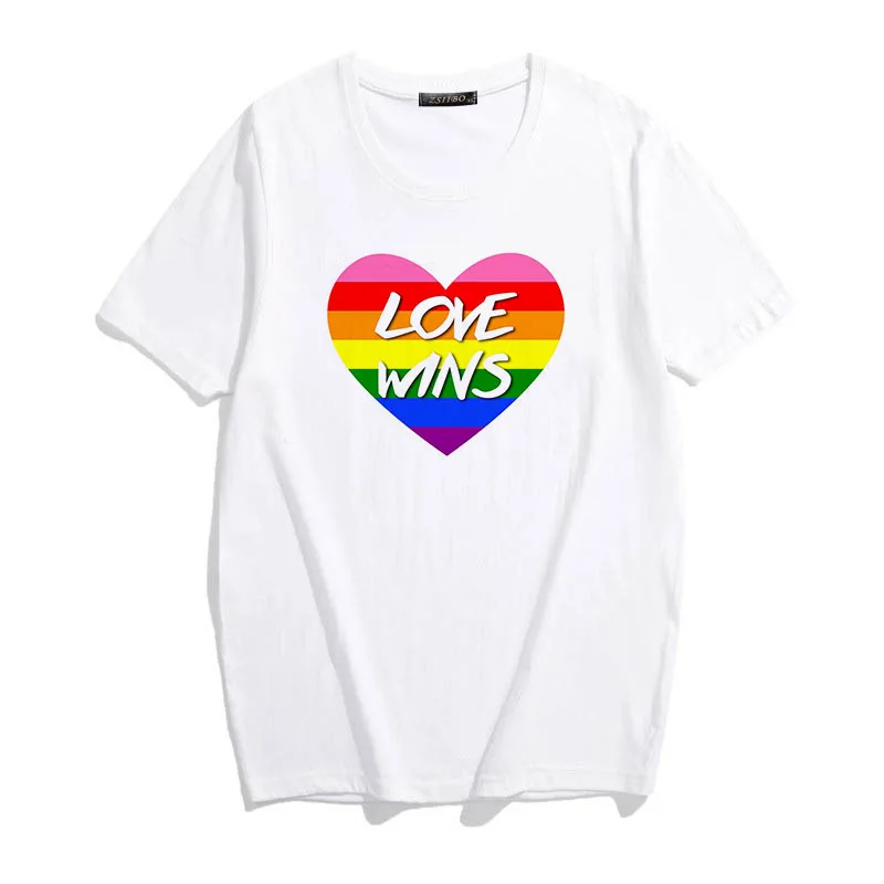 Футболка lgbt Love Wins для женщин повседневная женская футболка с радужным принтом