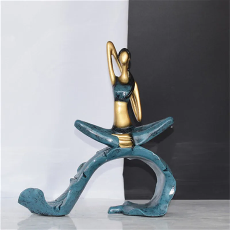 

Yoga Figure Decoration Creative Yoga Studio Zen Abstraction Resin Craftwork Sculpture Living Room TV Bench Ornaments X2042