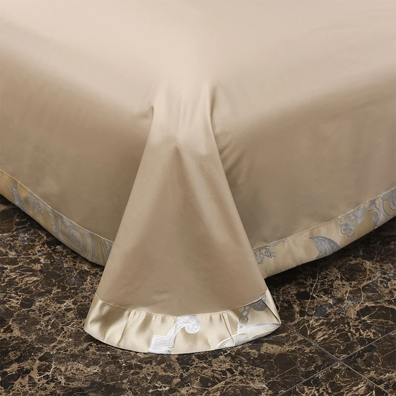 Home Textile Jacquard Silk Cotton Duvet cover Bed sheet Pillowcases Queen King Size 4Pcs Hollow out Satin Bedding set Luxury | Дом и сад