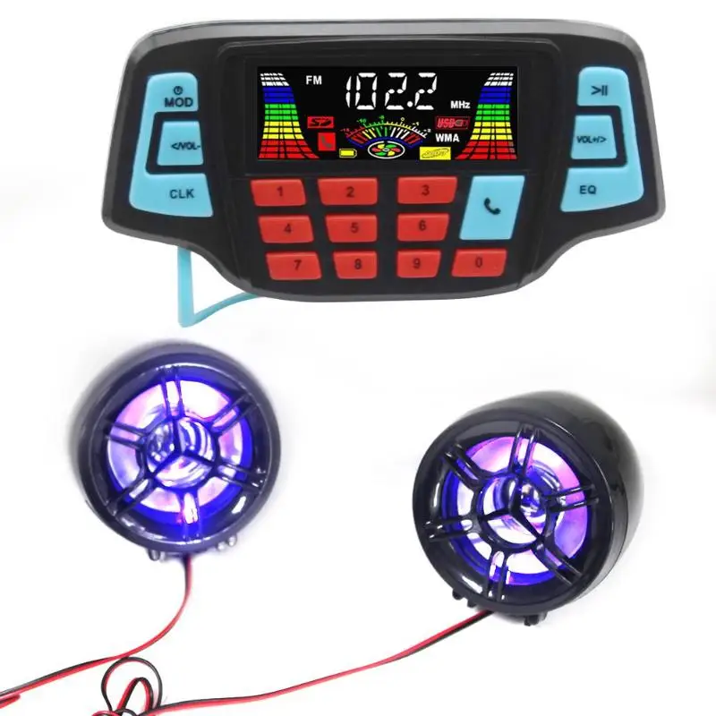 New Motor MP3 Music Player Motorcycle Audio Handsfree Bluetooth Stereo Speakers FM Radio Waterproof Sound System Accessories | Автомобили