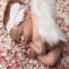 Новорожденный ребенок Ангел новый высококачественный Прекрасный фотография портативный крылья шифоновая повязка на голову костюм Фотография реквизит