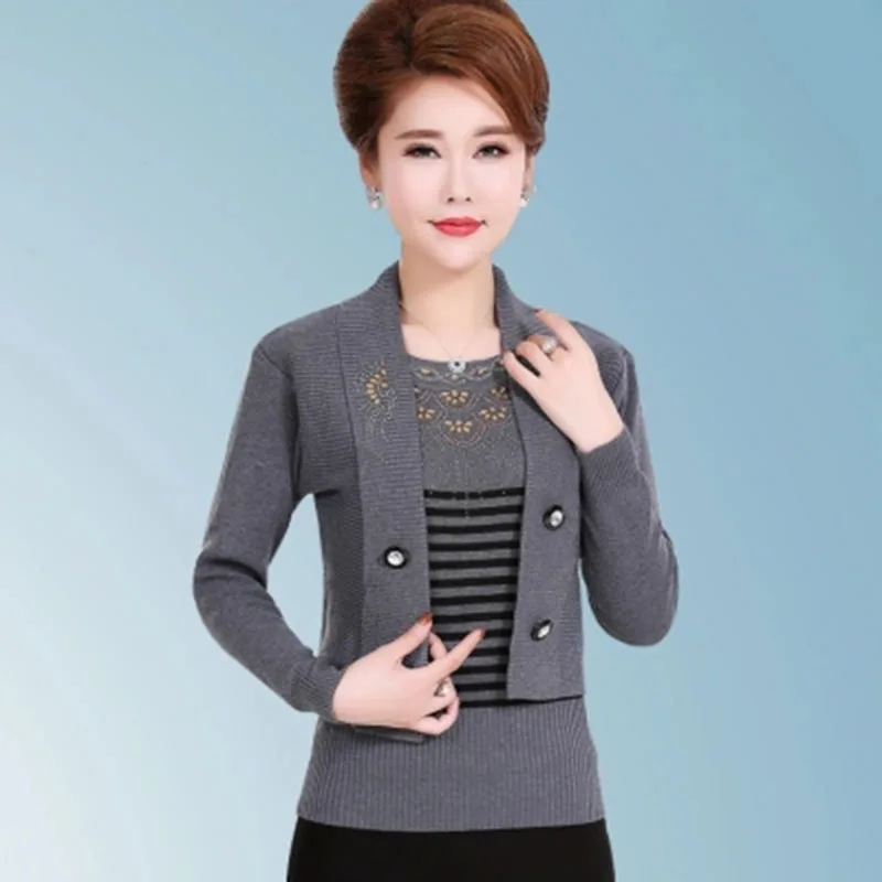 Осенний женский поддельный свитер из 2 предметов женские пуловеры с пайетками