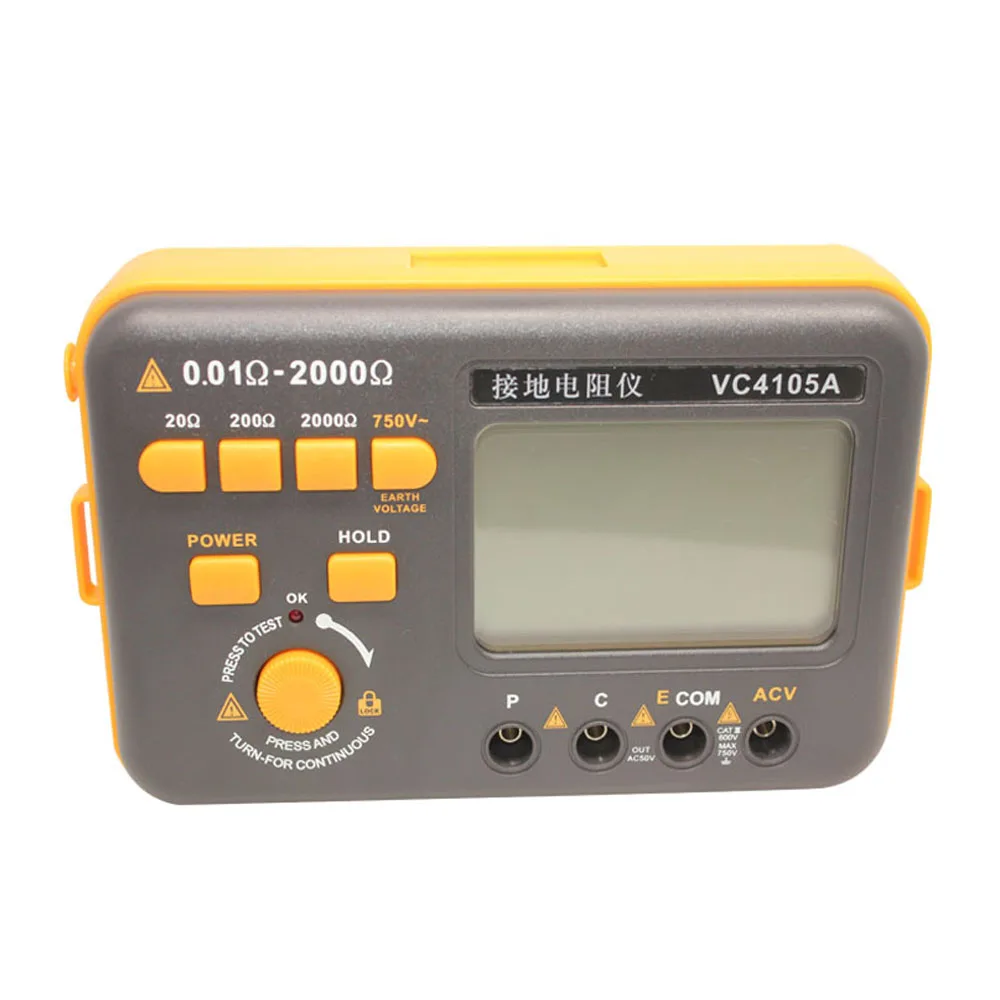 VC4105A 2 в 1 Цифровой Многофункциональный тестер сопротивления заземления +