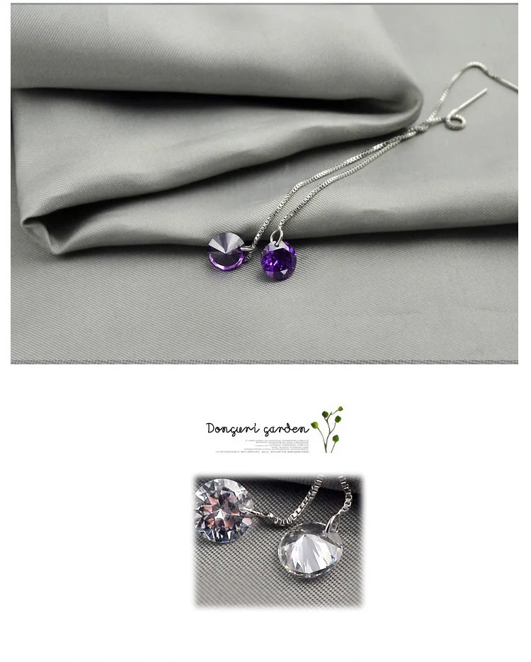 Серьги из серебра 925 пробы с фианитом | Украшения и аксессуары