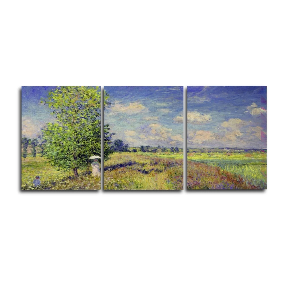 

Laeacco 3 Panel Spring Green Tree Posters and Prints Wall Artworkwork Canvas Calligraphy Painting Home Living Room Decor