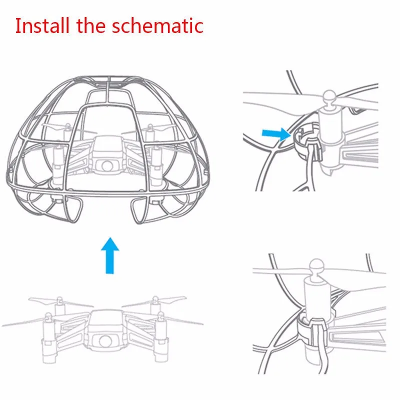 Для Tello Drone НОВЫЙ Сферический защитный чехол свет полная защита защитные