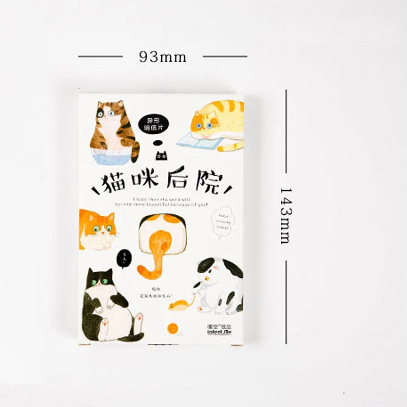 

30 pcs/lot Novelty Heteromorphism Cute Lazy cat postcard greeting card christmas card birthday card gift cards stationery