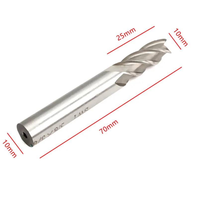 3/8 Inch x High Speed Steel HSS 4 Flutes Straight End Mill Cutter CNC Bit 70mm Best Price | Milling