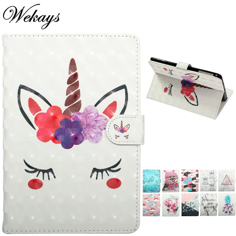 

Wekays For Coque Apple New Ipad 9.7 2018 Cartoon Unicorn 3D Leather Fundas Case For IPad 9.7 inch 2017 A1822 A1823 Cover Cases