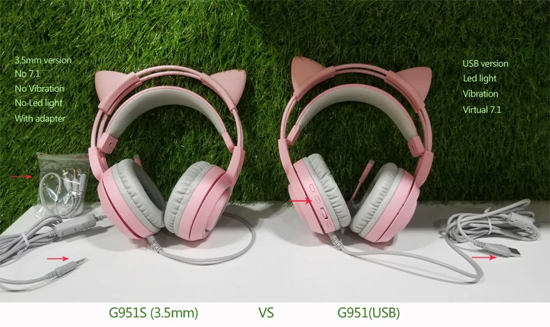 SOMiC G951S DJ PS4 игровая гарнитура шлем Проводные ПК стерео наушники "Кошка" наушники с микрофоном для нового Xbox One/ноутбука геймера