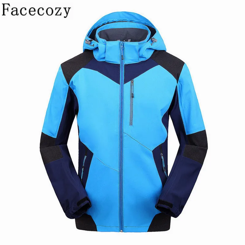 Facecozy Женская и мужская зимняя уличная с капюшоном Лоскутная флисовая куртка для
